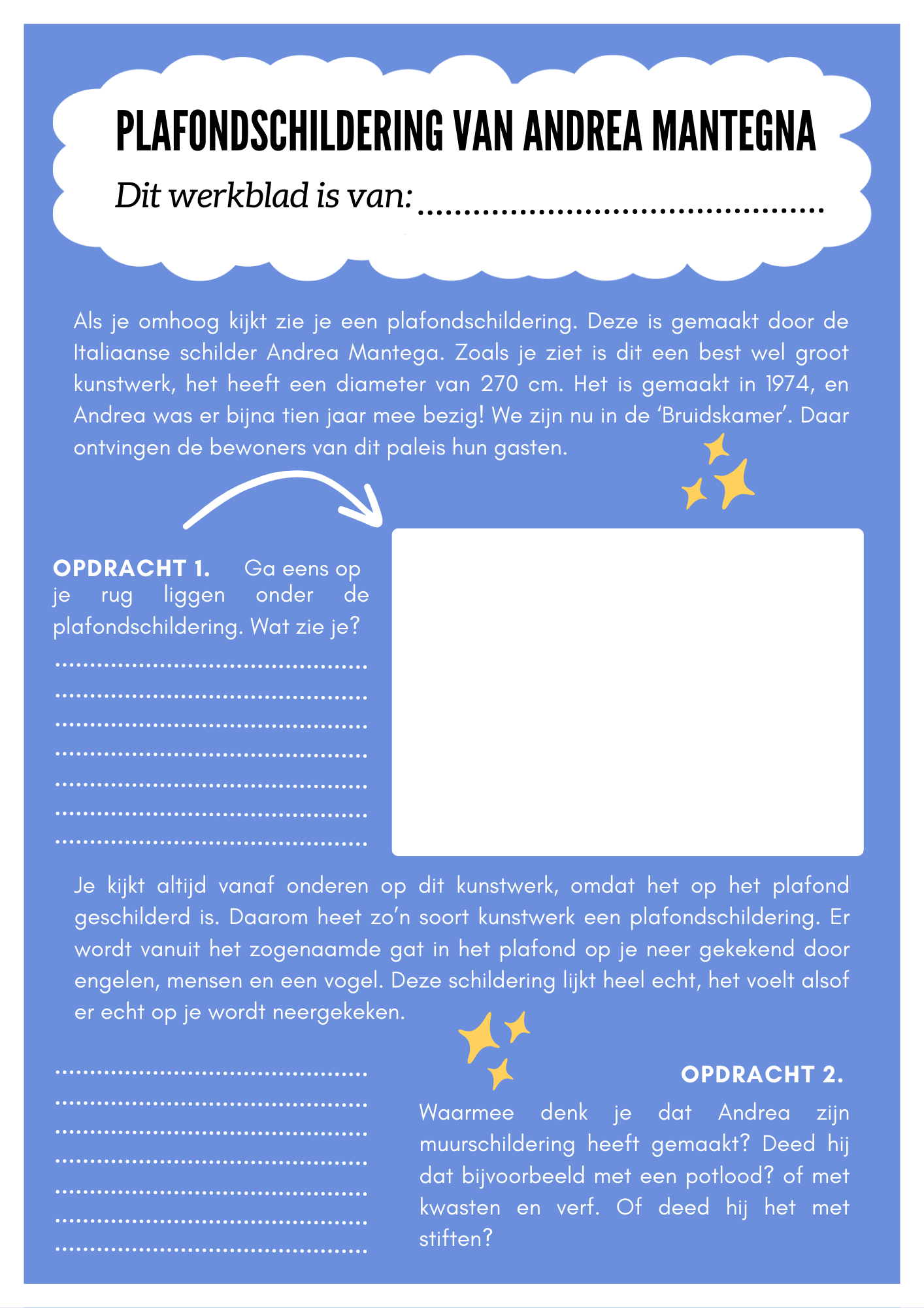 Werkblad plafondschildering van Andrea Mantega